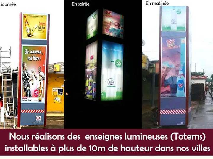 Totem lumineux publicitaire